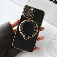 Силиконовый чехол "Plating Silicone" с подставкой для iPhone 13 Pro Max Черный