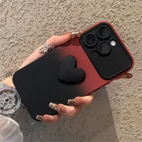 Силиконовый чехол "Black Heart" для iPhone 14 Pro Max Бордовый