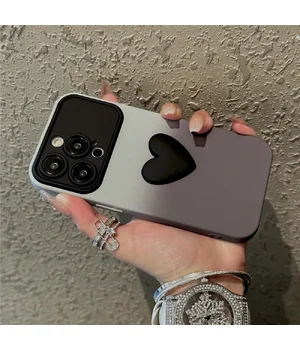 Силіконовий чохол "Black Heart" для iPhone 13 Pro Max Сірий