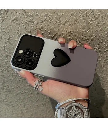 Силіконовий чохол "Black Heart" для iPhone 14 Pro Max Сірий