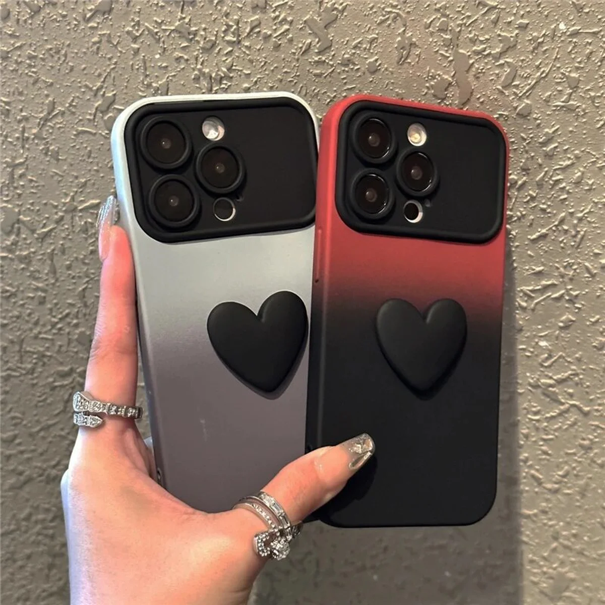 Силиконовый чехол "Black Heart" для iPhone 14 Pro Серый