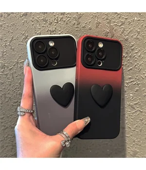 Силіконовий чохол "Black Heart" для iPhone 13 Pro Max Сірий