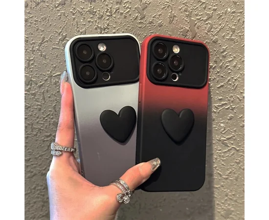 Силиконовый чехол "Black Heart" для iPhone 16 Pro Max Бордовый