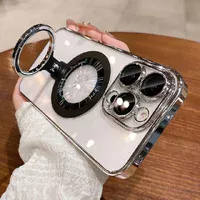 Пластиковий чохол "Transparent ring" MagSafe з підставкою для iPhone 14 Pro Max Чорний
