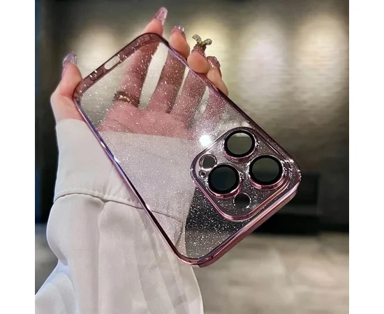 Пластиковый чехол "Bling Transparent" для iPhone 15 Pro Max Розовый