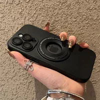 Силиконовый чехол "Magnetic Fold" MagSafe с подставкой для iPhone 14 Pro Max Черный