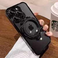 Силиконовый чехол "Transparent Standing" с подставкой для iPhone 14 Pro Черный