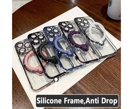 Силиконовый чехол "Transparent Standing" с подставкой для iPhone 12 Pro Max Черный