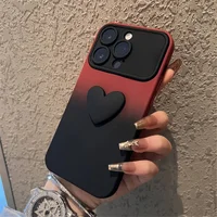 Силиконовый чехол "Black Heart" для iPhone 16 Pro Max Бордовый