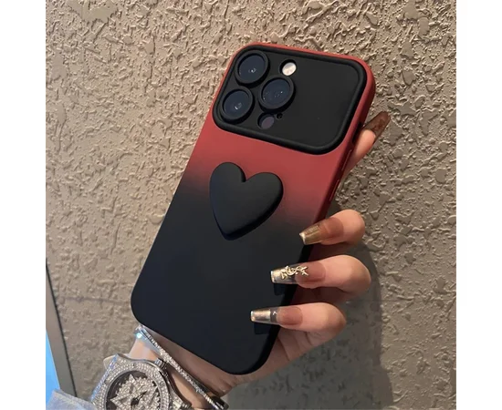 Силиконовый чехол "Black Heart" для iPhone 15 Pro Бордовый