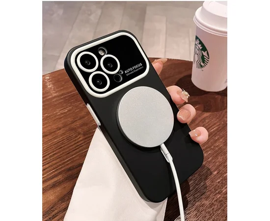 Протиударний чохол "Matte Larg" Case with MagSafe для Apple iPhone 15 Pro Max Чорний