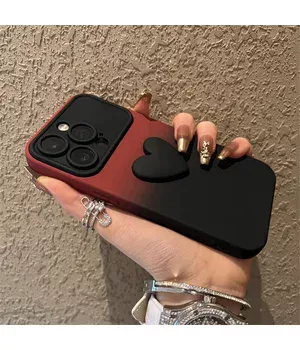 Силиконовый чехол "Black Heart" для iPhone 15 Pro Max Бордовый Силиконовый чехол "Black Heart" для iPhone 15 Pro Max Бордовый
