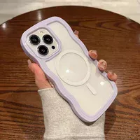 Силіконовий чохол "Wavy Lines" with MagSafe для Apple iPhone 14 Pro Фіолетовий