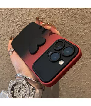 Силиконовый чехол "Black Heart" для iPhone 15 Pro Max Бордовый Силиконовый чехол "Black Heart" для iPhone 15 Pro Max Бордовый