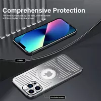 Алюминиевый чехол "Metal Heat" Case with MagSafe для Apple iPhone 15 Pro Серебряный