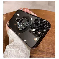 Пластиковий чохол "Transparent ring" MagSafe з підставкою для iPhone 14 Pro Max Чорний