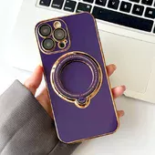 Силіконовий чохол "Plating Silicone" з підставкою для iPhone 14 Pro Фіолетовий