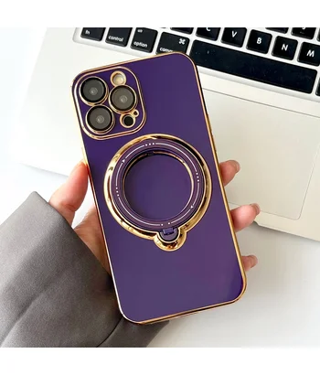 Силіконовий чохол "Plating Silicone" з підставкою для iPhone 14 Pro Фіолетовий Силіконовий чохол "Plating Silicone" з підставкою для iPhone 14 Pro Фіолетовий