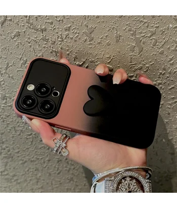 Силіконовий чохол "Black Heart" для iPhone 15 Pro Коричневий