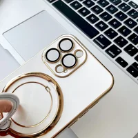 Силиконовый чехол "Plating Silicone" с подставкой для iPhone 13 Pro Max Белый