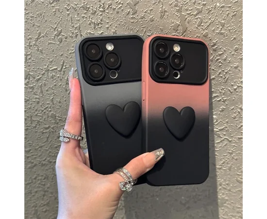 Силиконовый чехол "Black Heart" для iPhone 15 Pro Графитовый