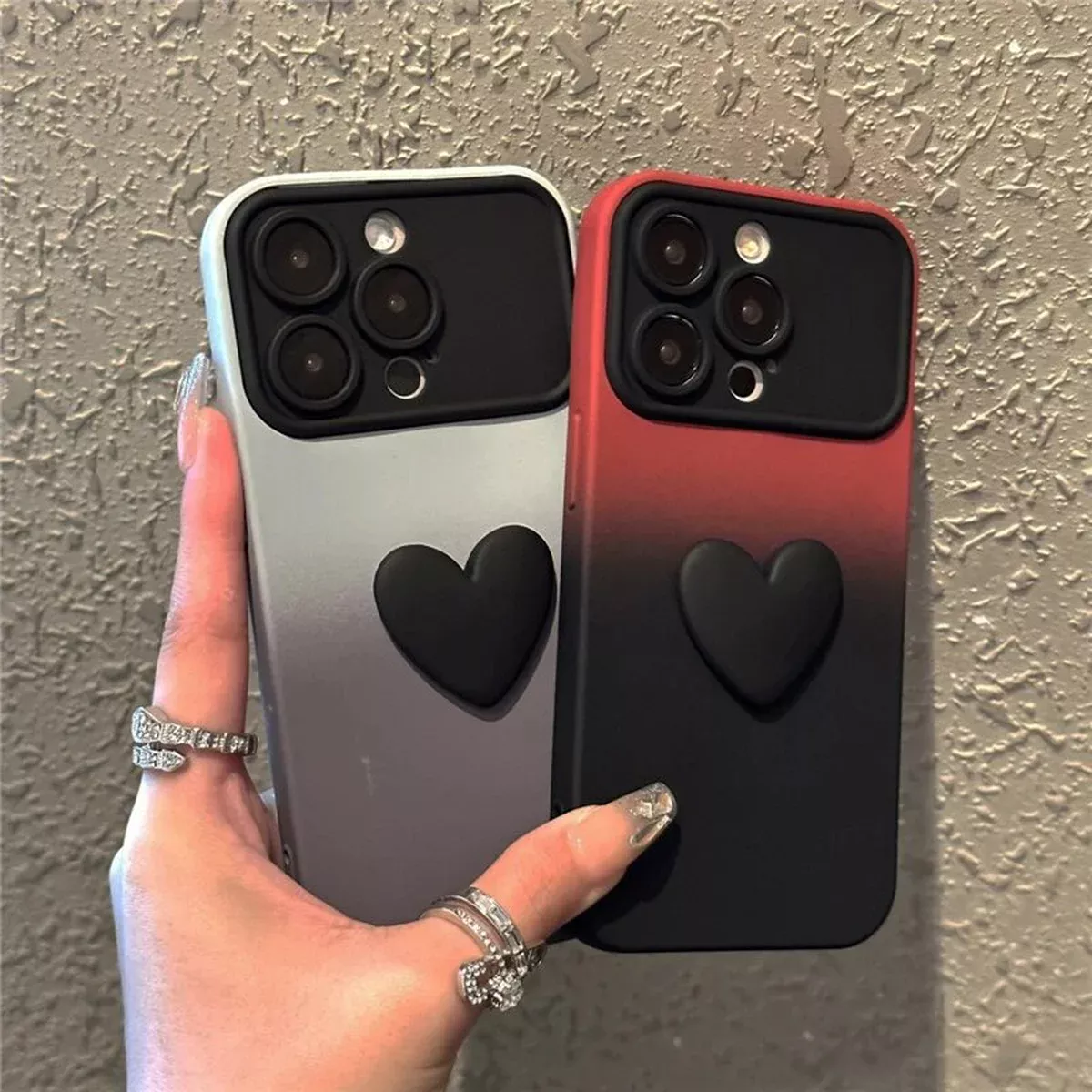 Силіконовий чохол "Black Heart" для iPhone 14 Pro Max Сірий
