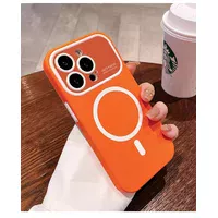 Противоударный чехол "Matte Larg" Case with MagSafe для Apple iPhone 15 Pro Оранжевый