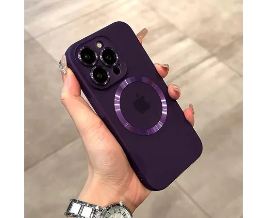 Силиконовый чехол "Thin matte silicone" with MagSafe для Apple iPhone 15 Pro Фиолетовый