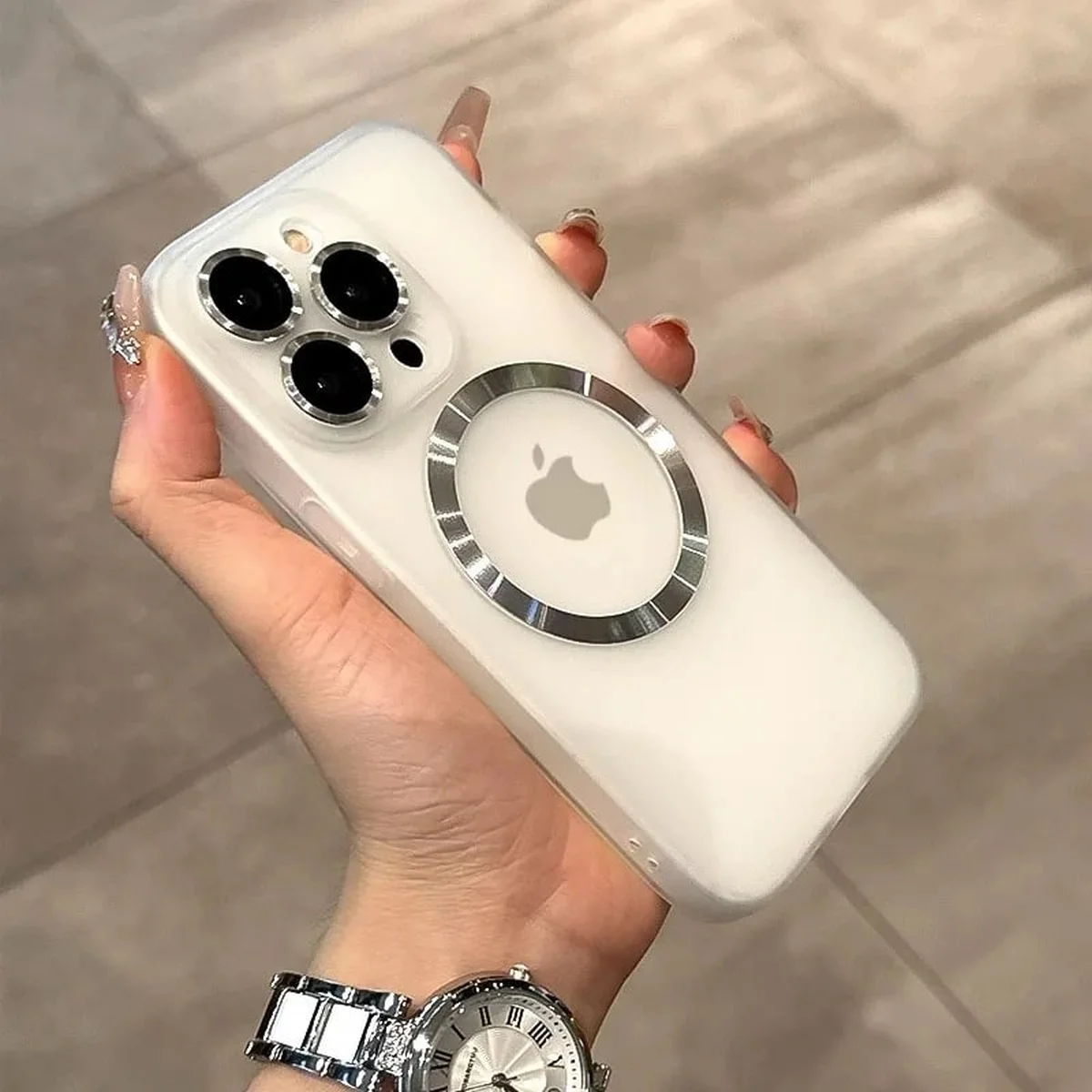 Силиконовый чехол "Thin matte silicone" with MagSafe для Apple iPhone 14 Pro Max Белый