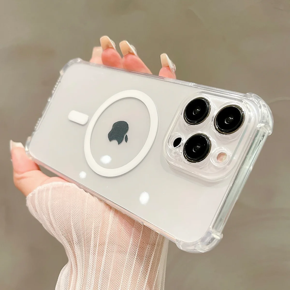 Силиконовый чехол "Clear Magnetic" with MagSafe для Apple iPhone 13 Pro Max Прозрачный