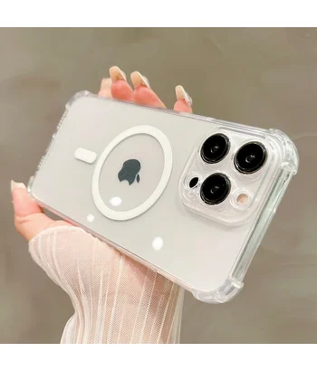 Силіконовий чохол "Clear Magnetic" with MagSafe для Apple iPhone 15 Pro Прозорий Силіконовий чохол "Clear Magnetic" with MagSafe для Apple iPhone 15 Pro Прозорий