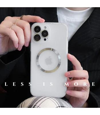 Силіконовий чохол "Thin matte silicone" with MagSafe для Apple iPhone 14 Pro Max Білий