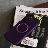 Силиконовый чехол "Thin matte silicone" with MagSafe для Apple iPhone 15 Pro Фиолетовый