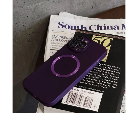 Силиконовый чехол "Thin matte silicone" with MagSafe для Apple iPhone 15 Pro Фиолетовый