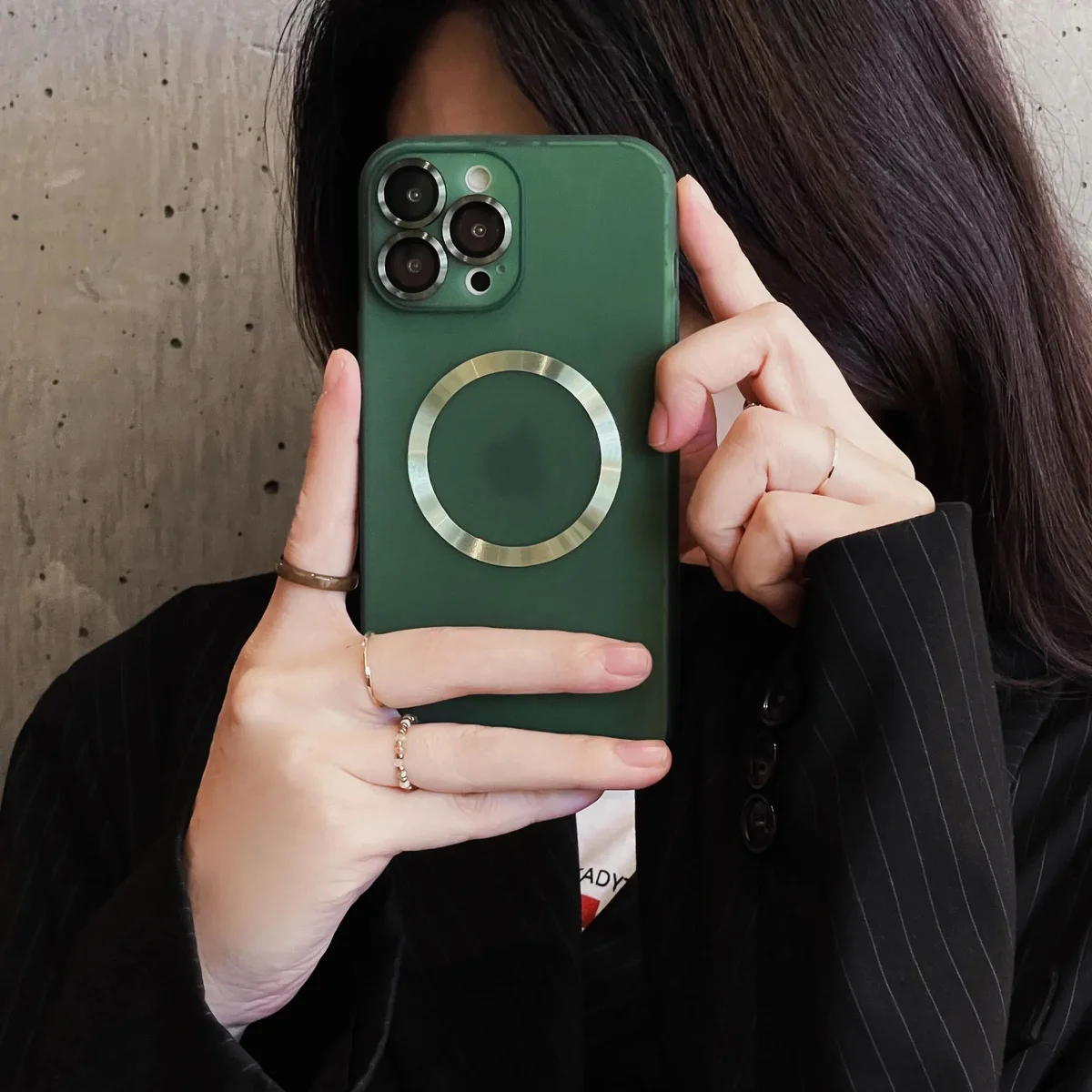 Силиконовый чехол "Thin matte silicone" with MagSafe для Apple iPhone 14 Pro Max Зеленый