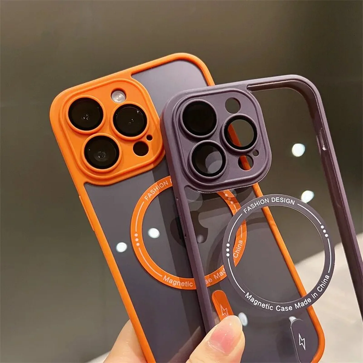Силиконовый чехол "Acrylic Magnetic" with MagSafe для Apple iPhone 13 Pro Оранжевый
