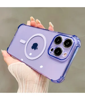 Силіконовий чохол "Clear Magnetic" with MagSafe для Apple iPhone 15 Pro Фіолетовий