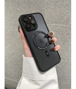 Силиконовый чехол "Acrylic Magnetic" with MagSafe для Apple iPhone 15 Pro Черный