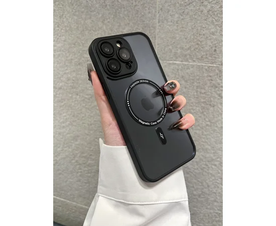 Силиконовый чехол "Acrylic Magnetic" with MagSafe для Apple iPhone 12 Pro Max Черный