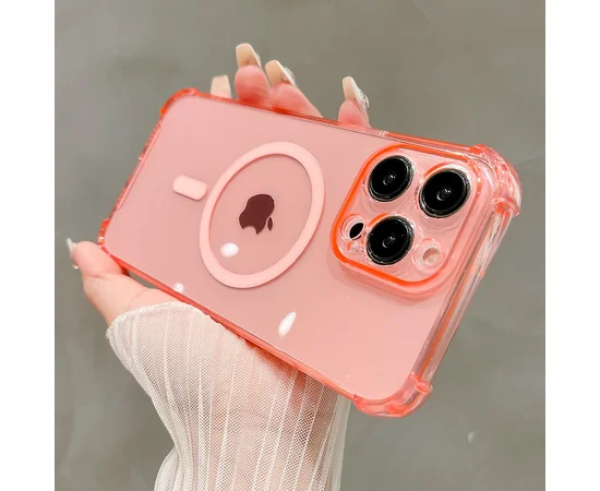 Силиконовый чехол "Clear Magnetic" with MagSafe для Apple iPhone 13 Pro Max Розовый