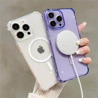 Силиконовый чехол "Clear Magnetic" with MagSafe для Apple iPhone 13 Pro Max Фиолетовый