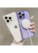 Силиконовый чехол "Clear Magnetic" with MagSafe для Apple iPhone 15 Pro Max Фиолетовый