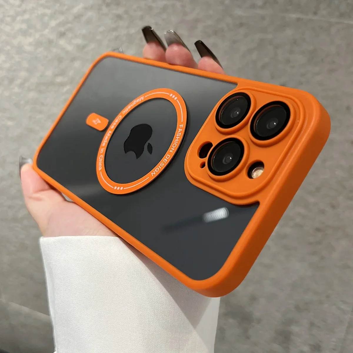 Силиконовый чехол "Acrylic Magnetic" with MagSafe для Apple iPhone 13 Pro Оранжевый