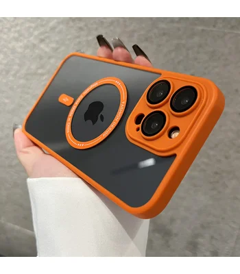 Силиконовый чехол "Acrylic Magnetic" with MagSafe для Apple iPhone 15 Pro Оранжевый