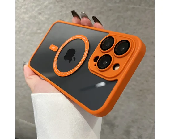 Силіконовий чохол "Acrylic Magnetic" with MagSafe для Apple iPhone 12 Pro Max Помаранчевий