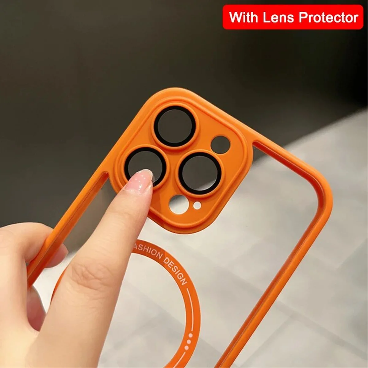 Силиконовый чехол "Acrylic Magnetic" with MagSafe для Apple iPhone 13 Pro Оранжевый