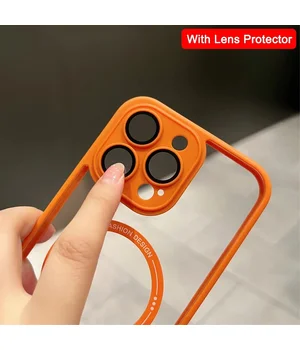 Силиконовый чехол "Acrylic Magnetic" with MagSafe для Apple iPhone 12 Pro Max Оранжевый