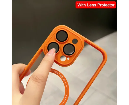 Силіконовий чохол "Acrylic Magnetic" with MagSafe для Apple iPhone 12 Pro Max Помаранчевий