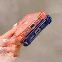 Силиконовый чехол "Clear Magnetic" with MagSafe для Apple iPhone 15 Pro Max Розовый