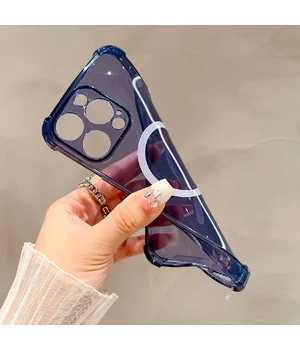 Силіконовий чохол "Clear Magnetic" with MagSafe для Apple iPhone 13 Pro Max Синій